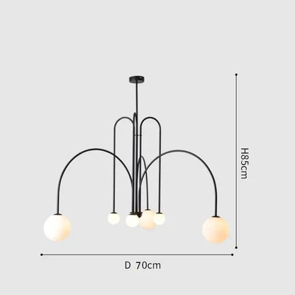 Geometric Glass Ball Chandelier - Modern Dining & Living Room