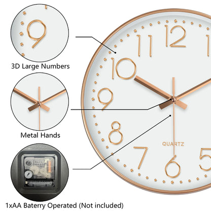 Minimalist Quartz Wall Clock – Silent, Modern Design