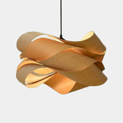 Wooden Pendant Light - Southeast Asian Design for Dining