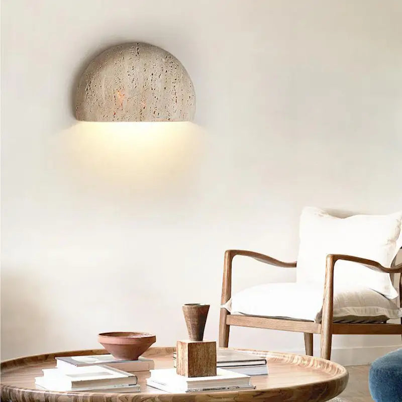 Wabi-Sabi Stone Wall Lamp – Retro & Atmospheric Lighting