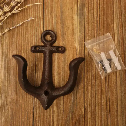 Anchor Wall Hook Rack - Rustic Cast Iron for Entryway | sitezone test 02
