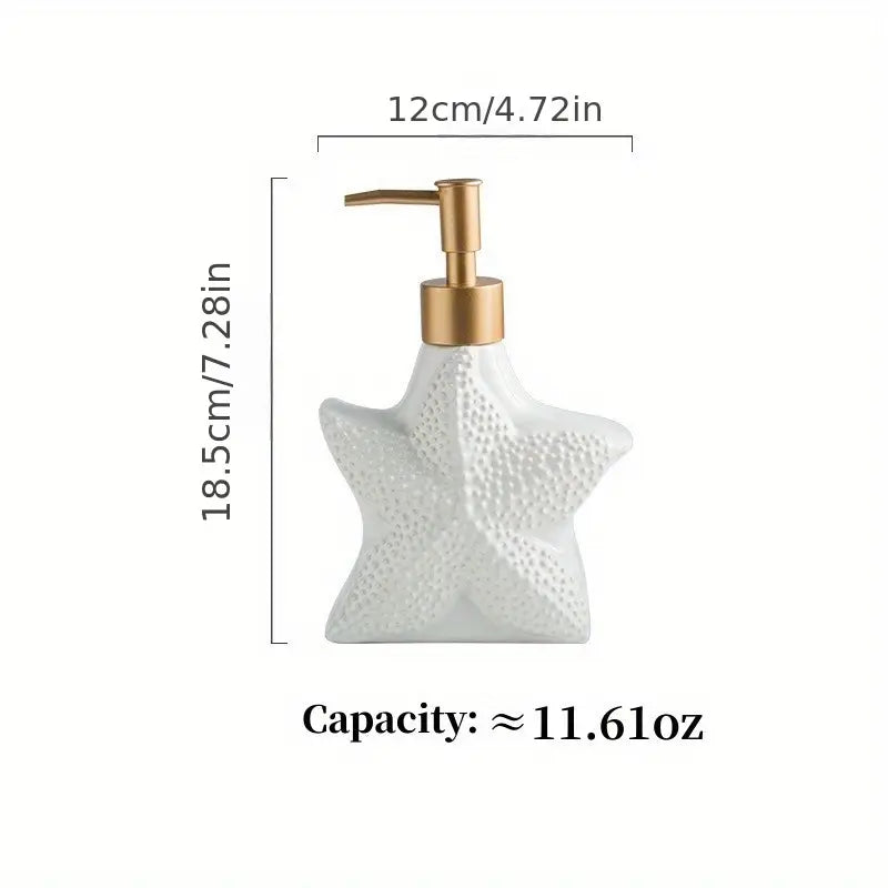 Starfish Soap Dispenser – Elegant Shell Design with Gold Pump