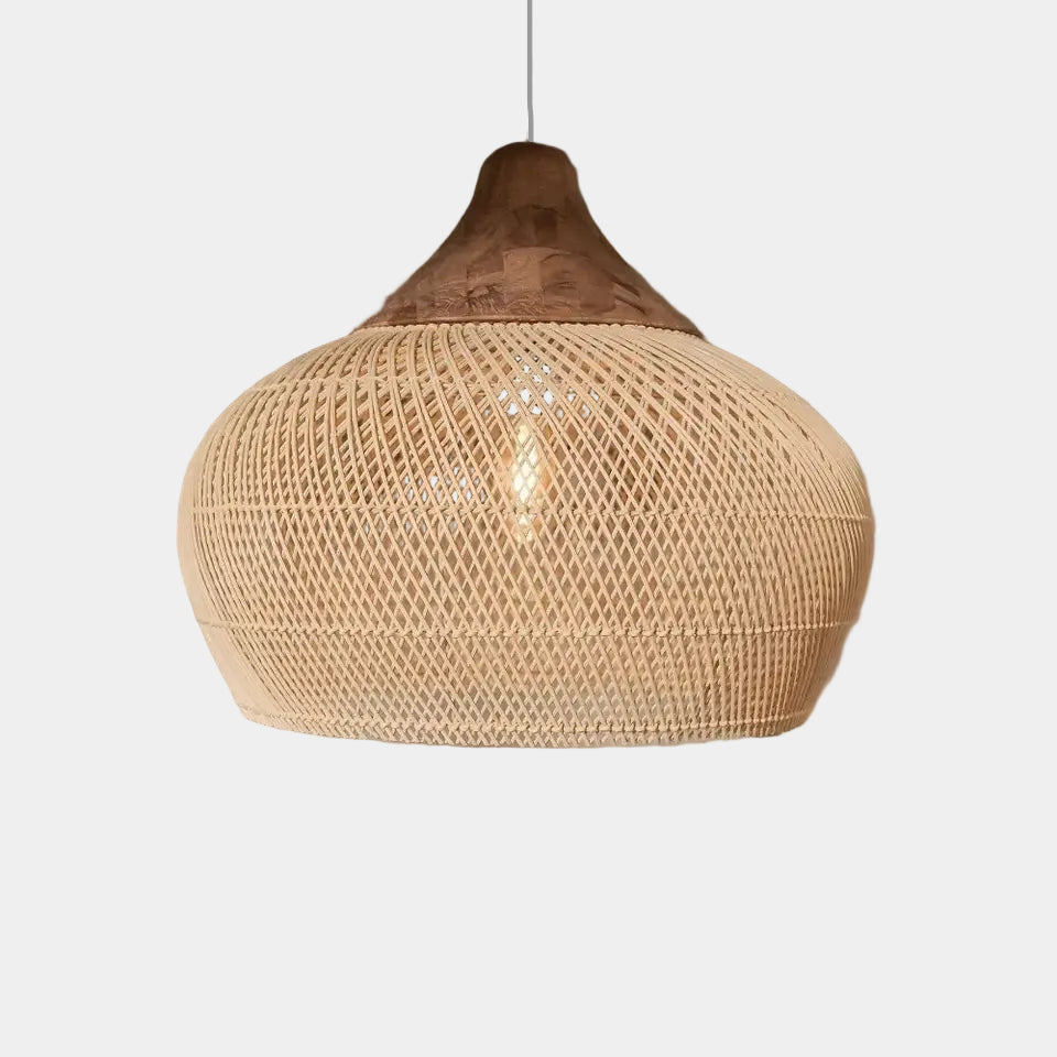 Rattan Pendant Light – Wabi-Sabi Style for Dining Room