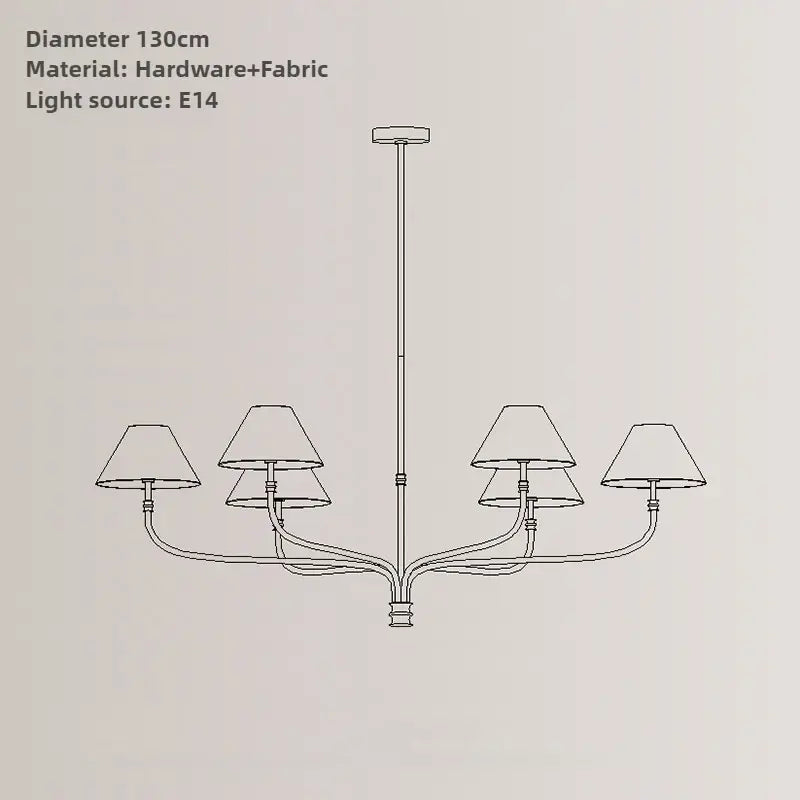 Collins Round Chandelier - Fabric Branch Lamp | Sitezone Test 02