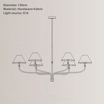 Collins Round Chandelier - Fabric Branch Lamp | Sitezone Test 02