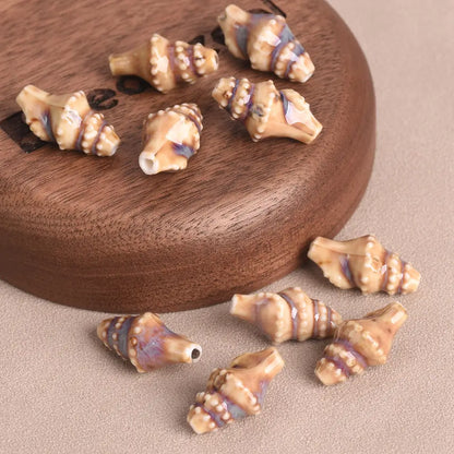 Ocean Conch Beads - Colorful Ceramic for Jewelry Making