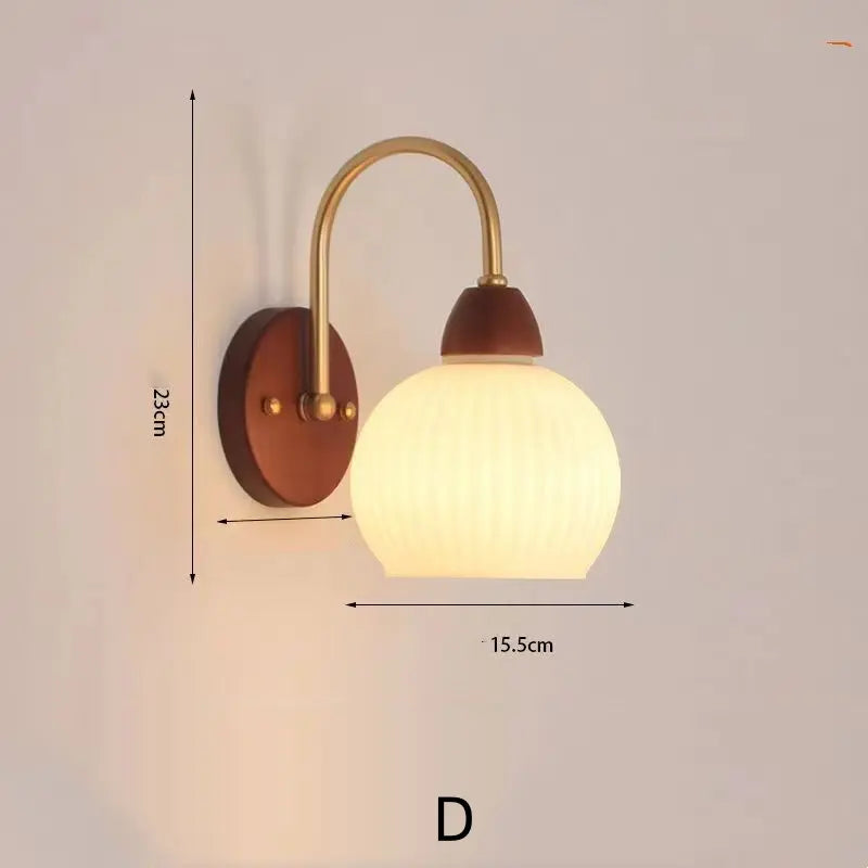 Modern Wooden Wall Lamp – LED Bedside Reading Light