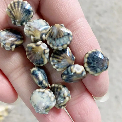 Ceramic Shell Beads - DIY Jewelry Making Charms