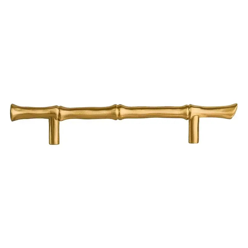 Satin Brass Cabinet Handle – Bamboo Design, Modern Upgrade