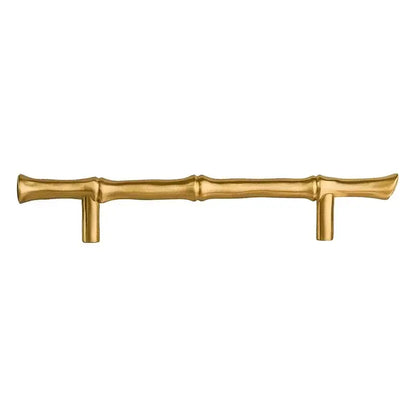 Satin Brass Cabinet Handle – Bamboo Design, Modern Upgrade
