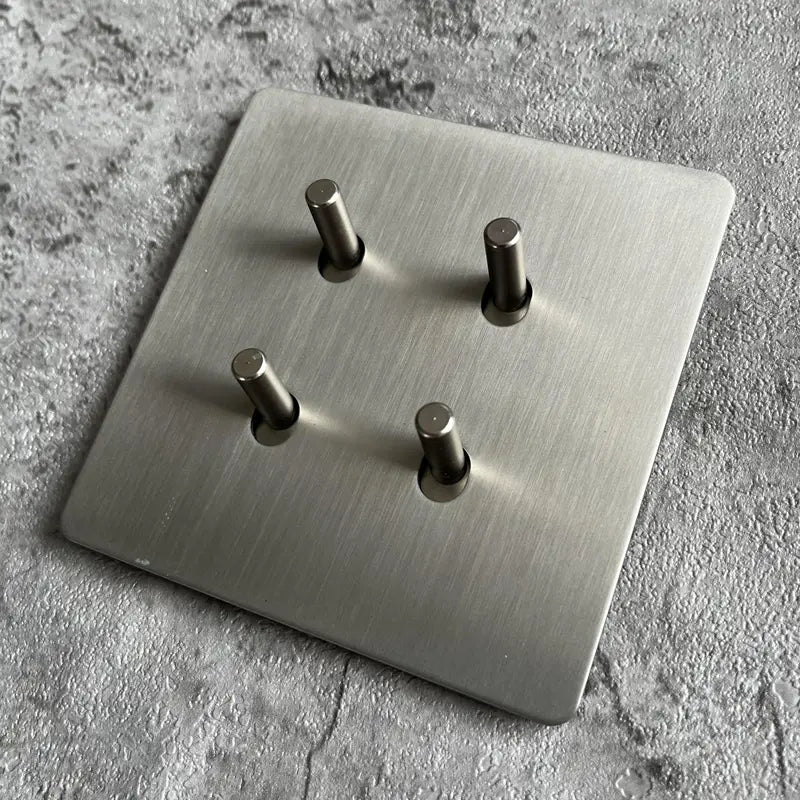 Matte Stainless Steel Wall Switch - USB & EU Outlet | sitezone test 02