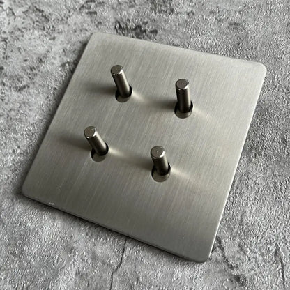 Matte Stainless Steel Wall Switch - USB & EU Outlet | sitezone test 02
