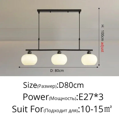 Nordic Glass Pendant Light – Modern LED for Dining & Kitchen