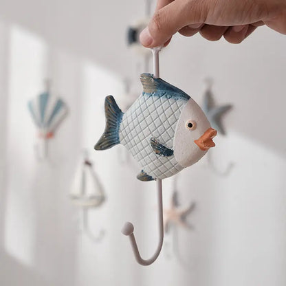 Starfish Wall Hook – Antique Blue, Coastal Charm