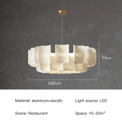 Minimalist White Chandelier - Acrylic Hanging Lamp for Dining