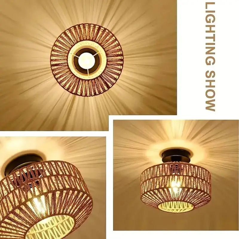Bamboo Pendant Light – Handwoven Rattan Chandelier