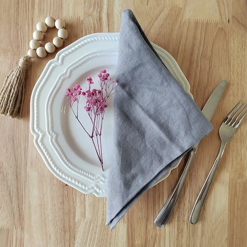 Linen Napkins Set - 40x40cm, Soft & Reusable | sitezone test 02