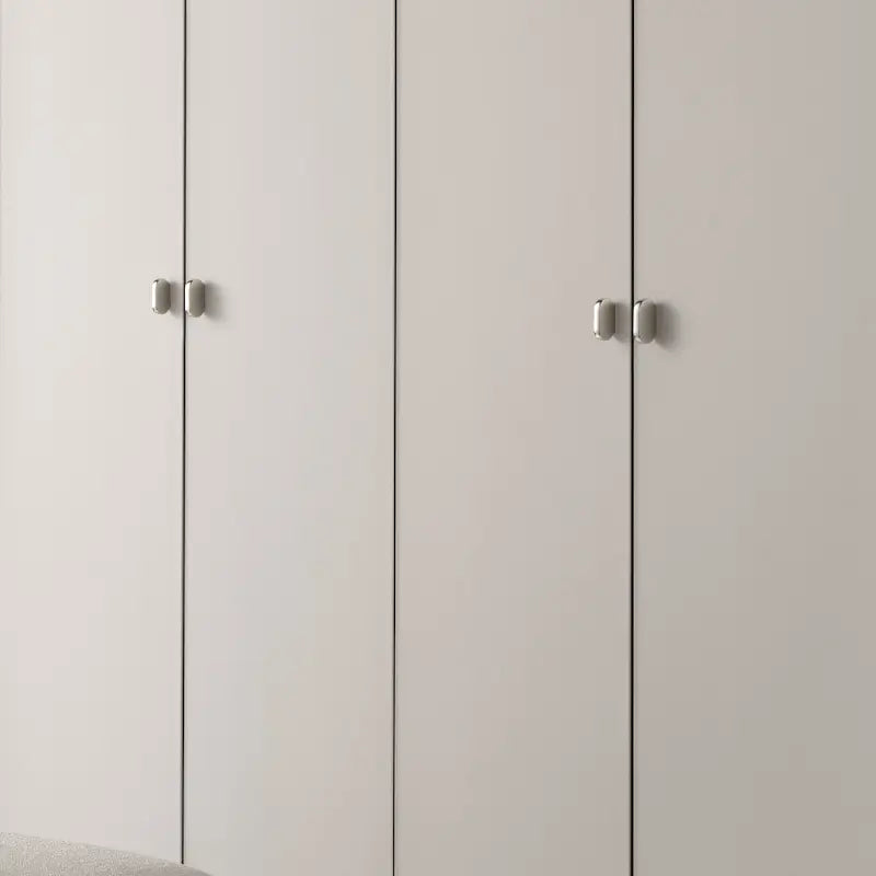 Oval Mirror Cabinet Handle - Titanium Silver, Modern Design