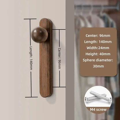Walnut Cabinet Knobs – Minimalist Round Drawer Pulls