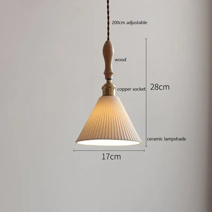 IWHD Schmetterling Keramik LED Pendelleuchte neben Holzgriff Kupfer Sockel Home Decor Schlafzimmer Esszimmer Wohnzimmer Licht Hängelampe