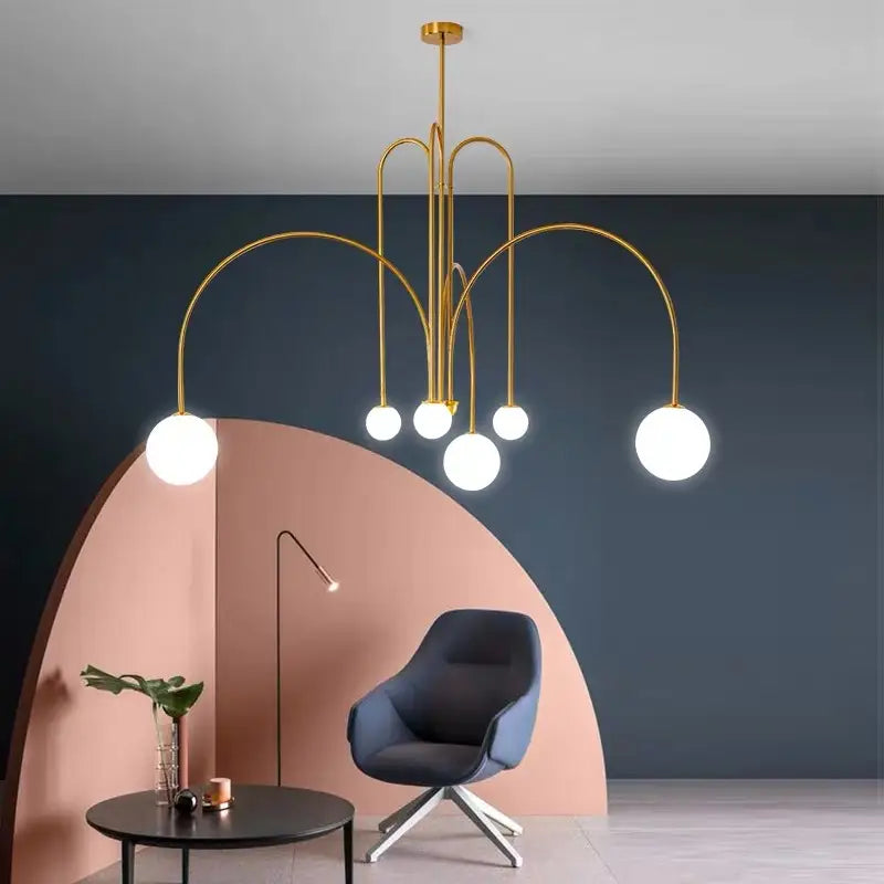 Geometric Glass Ball Chandelier - Modern Dining & Living Room