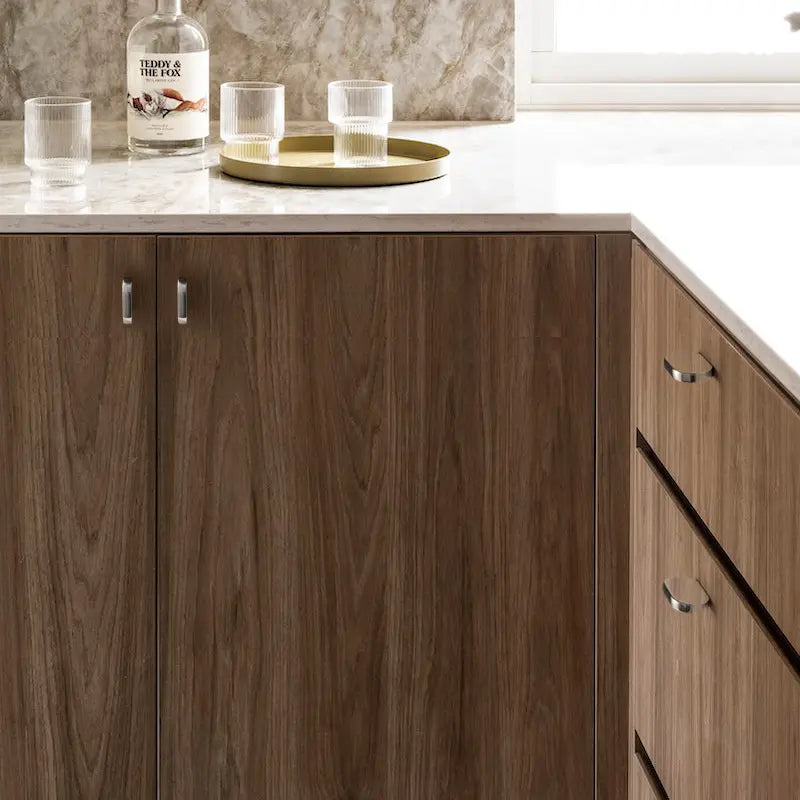 Oval Mirror Cabinet Handle - Titanium Silver, Modern Design