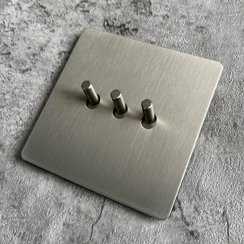 Matte Stainless Steel Wall Switch - USB & EU Outlet | sitezone test 02