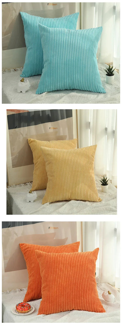 Corduroy Pillow Cover - Soft Flannel Cushion