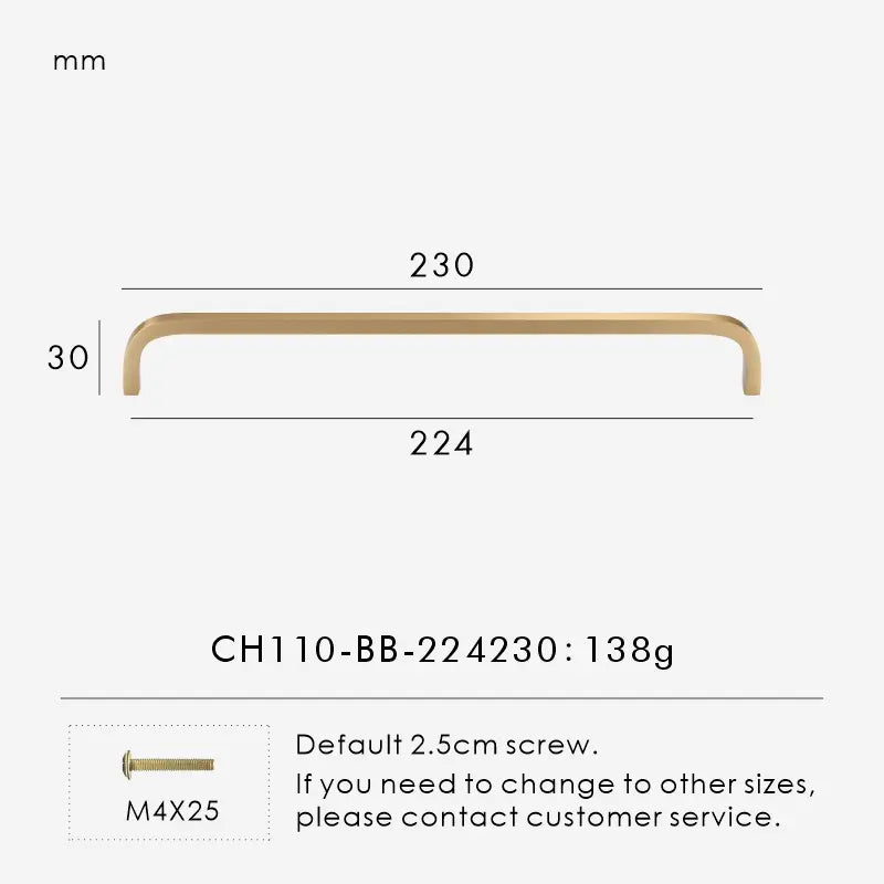 Solid Brass Cabinet Pulls – Modern Bent Design | sitezone test 02