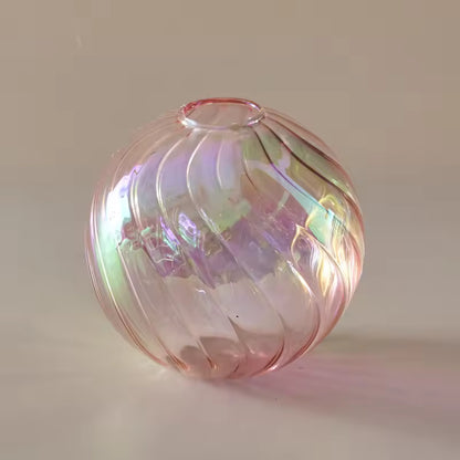 Iridescent Glass Vase - Modern Ball Vase Home Decor