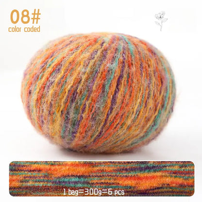 Gradient Mohair Yarn - 300g Colorful Blend for Knitting