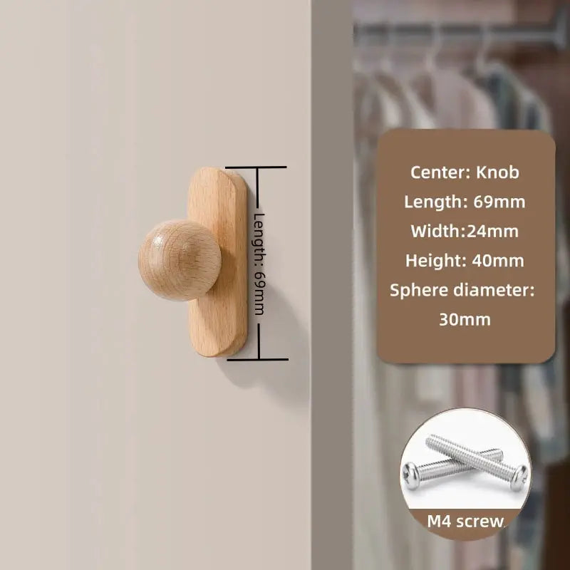 Walnut Cabinet Knobs – Minimalist Round Drawer Pulls