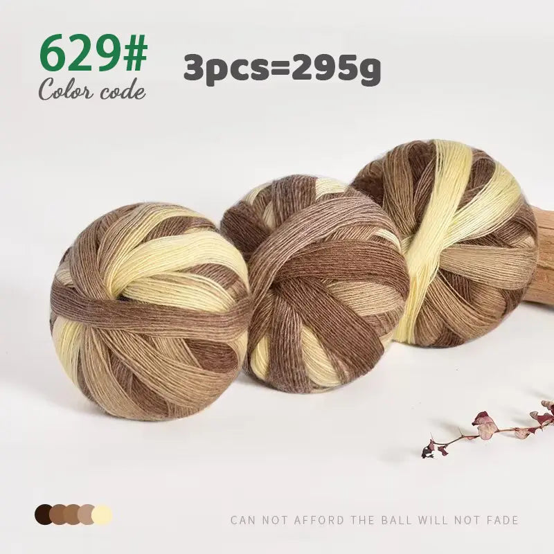 Rainbow Gradient Yarn - 295g Colorful Wool for Knitting