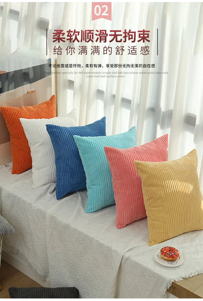 Corduroy Pillow Cover - Soft Flannel Cushion