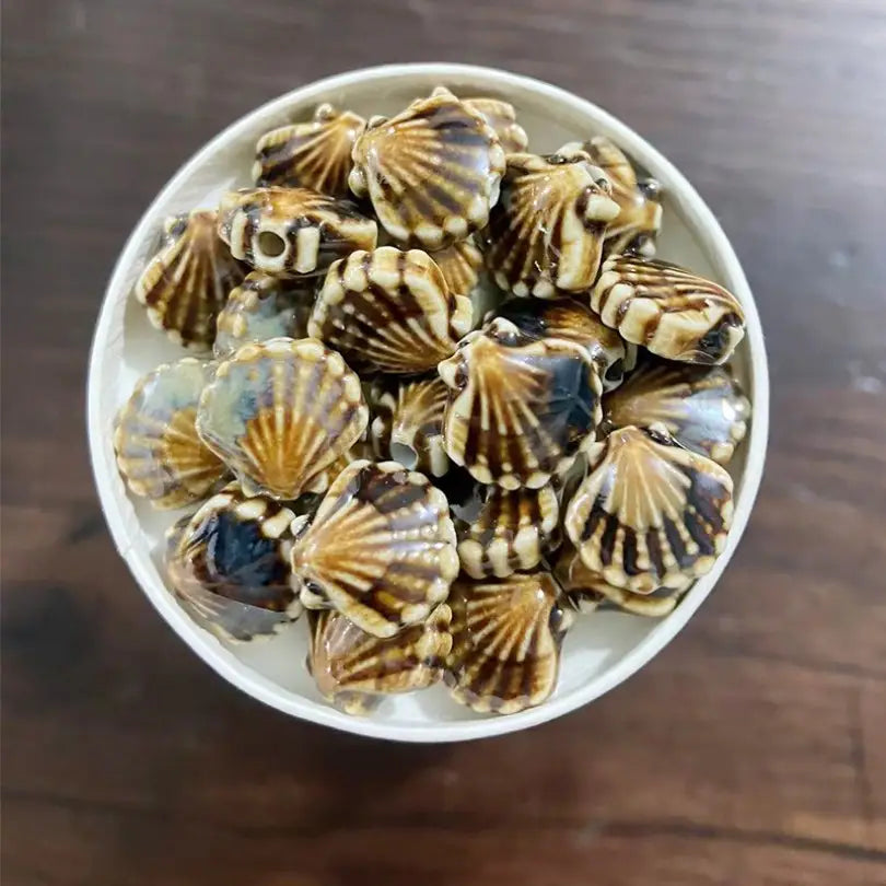 Ceramic Shell Beads - DIY Jewelry Making Charms