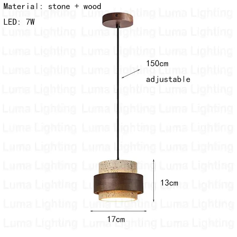 Wabi Sabi Travertine Pendant Light – Natural Stone Design