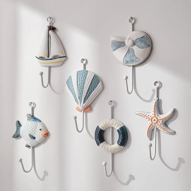 Starfish Wall Hook – Antique Blue, Coastal Charm