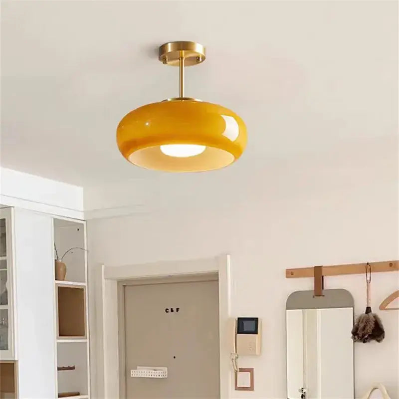 Brass & Glass Chandelier - Mid-Century Modern Pendant Light | sitezone test 02