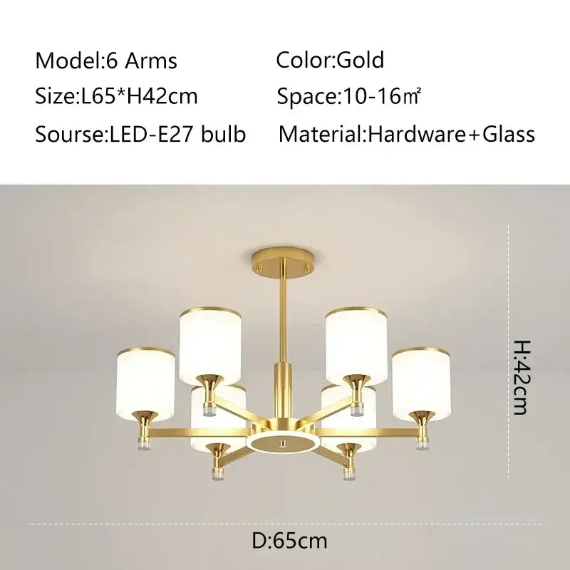 Modern Gold Chandelier - Luxury Lighting for Living Room