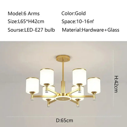 Modern Gold Chandelier - Luxury Lighting for Living Room