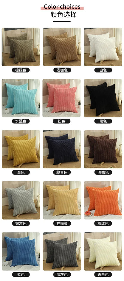 Corduroy Pillow Cover - Soft Flannel Cushion