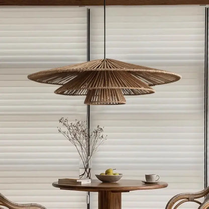 Wabi Sabi Rattan Chandelier – Vintage Japanese Style