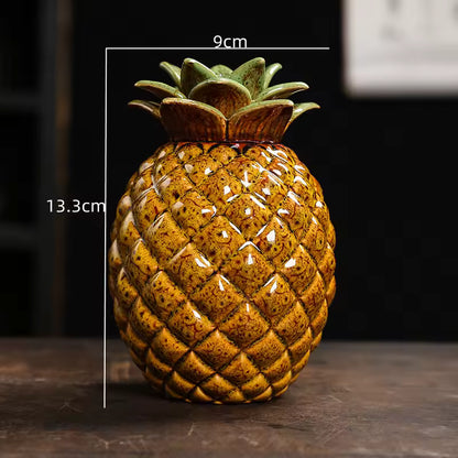 Ceramic Tea Storage Jar - Airtight Pineapple Tea Can