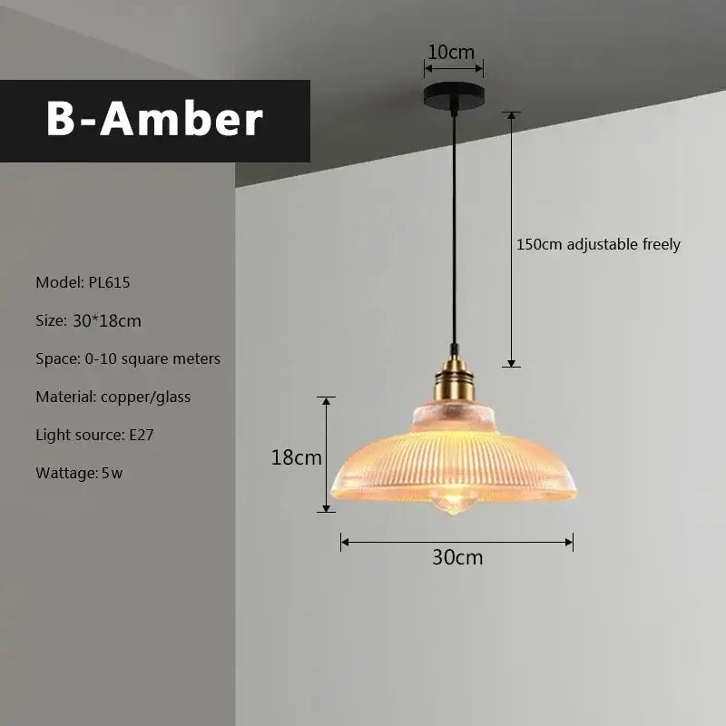 Retro Glass Pendant Light Nordic Home Decoration Lighting For Bedroom Bedside Living Dining Room 220V Hanging Illumination Lamps