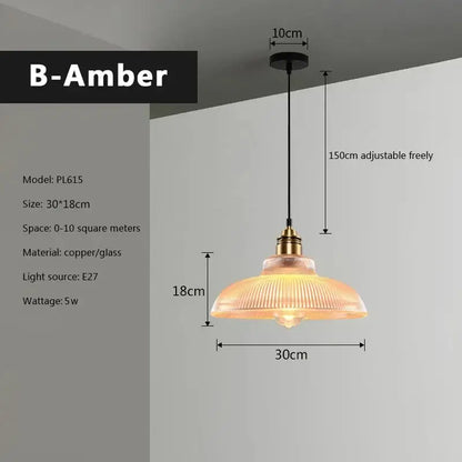 Retro Glass Pendant Light Nordic Home Decoration Lighting For Bedroom Bedside Living Dining Room 220V Hanging Illumination Lamps
