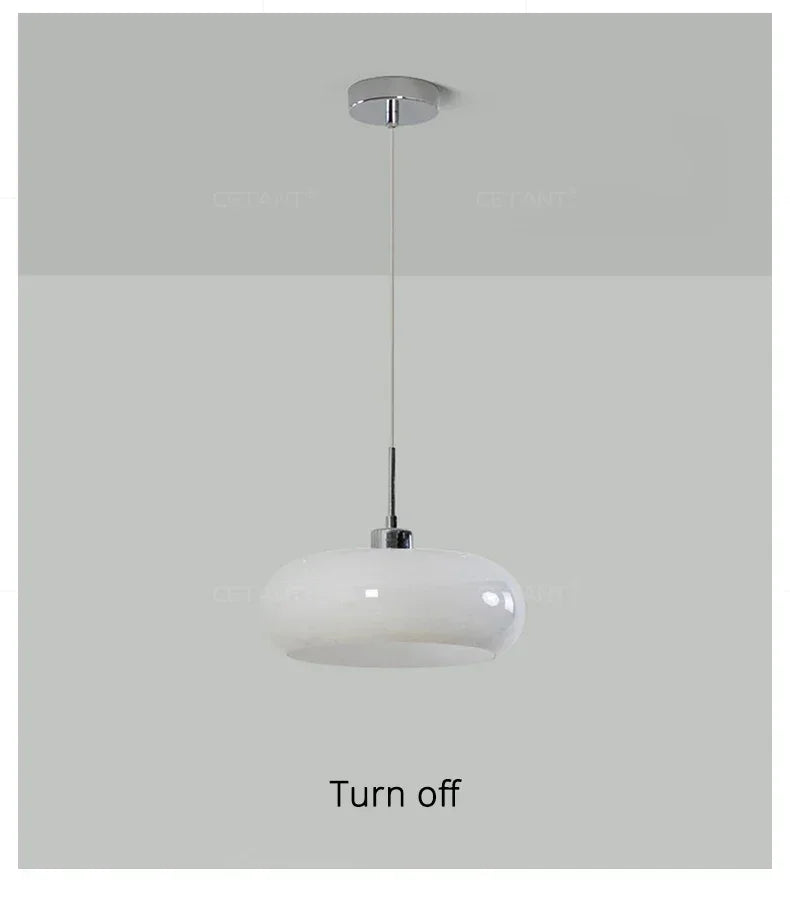 Orange Bauhaus Pendant Light | Glass & Steel