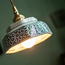 IWHD Blaue und weiße Porzellan-Pendelleuchte, Vintage-Hängelampe, Speisesaal, Treppe, Zuhause, Pendelleuchten, LED, E27, 90 V-260 V