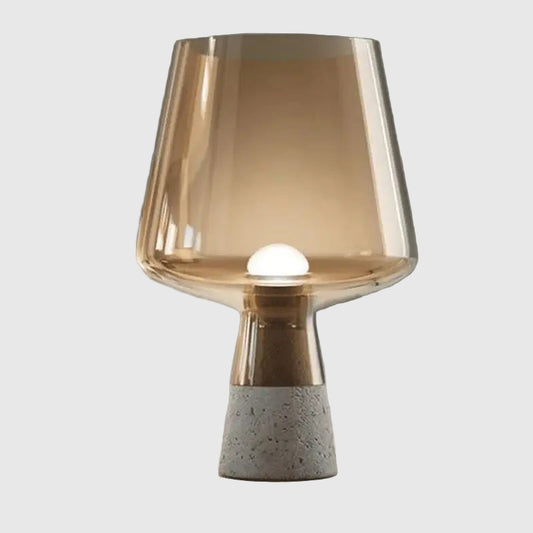 Modern Floor Lamp | Cement Base & Glass Shade