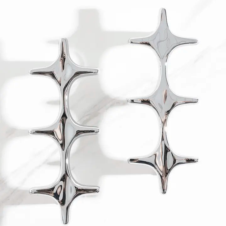 Chrome Cabinet Handle – Modern Cross Design for Drawers