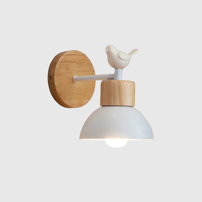 Aplique de pared de madera nórdica | Luz LED y cálida para dormitorio